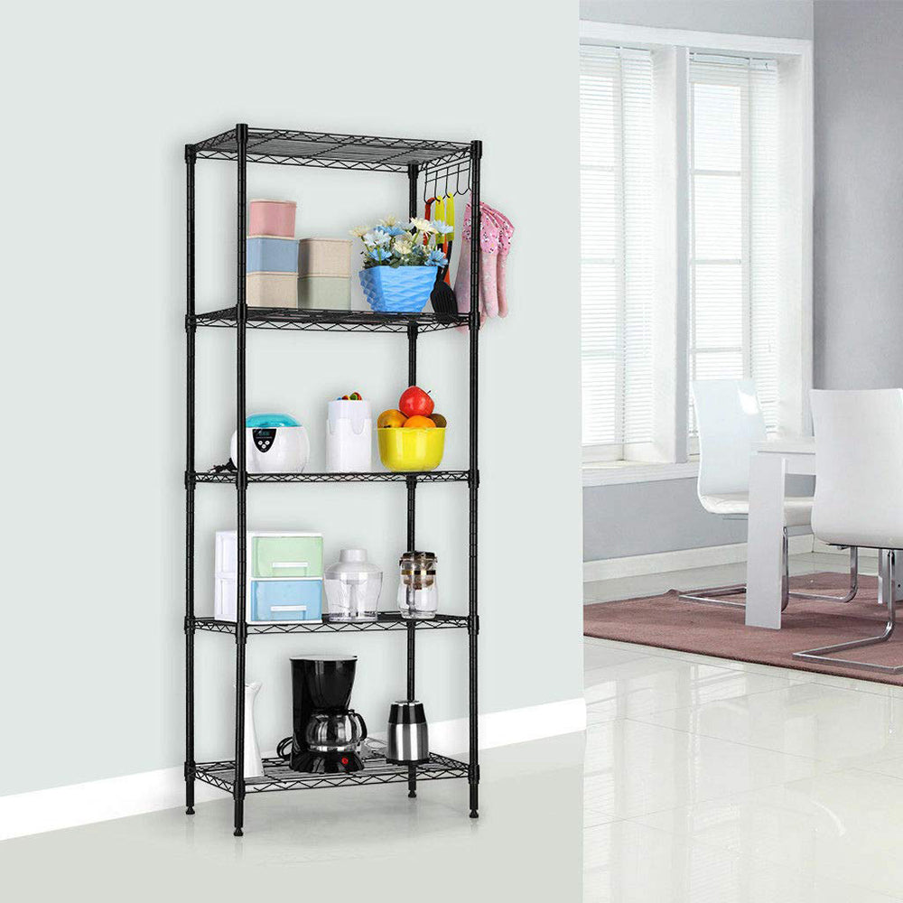 Changeable Assembly Floor Standing Carbon Steel Storage Rack Black